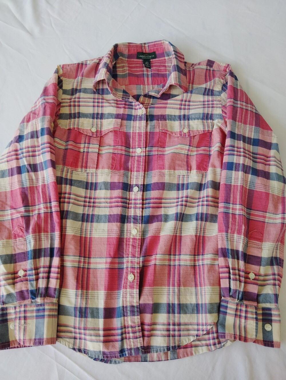 Ralph Lauren Pink Plaid Button-Down Shirt M